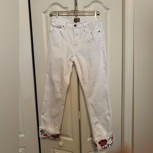 Driftwood Classic Ivory Pants with embroidered cuff